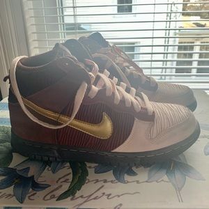 Nike Dunk High Curtains Burgundy/Gold Youth 6